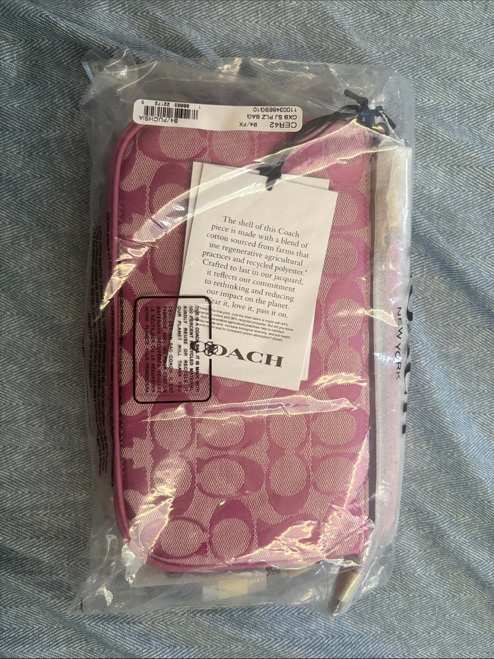 BRAIN DEAD X COACH SIGNATURE JACQUARD PLAZA BAG - FUCHSIA - Picture 4 of 6